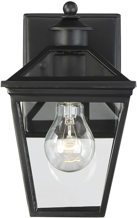 Savoy House 5-140-BK Ellijay Modern Rustic Clear Glass Outdoor Wall Lantern, 1-Light 60 Watt, 10" H x 6" W, Black