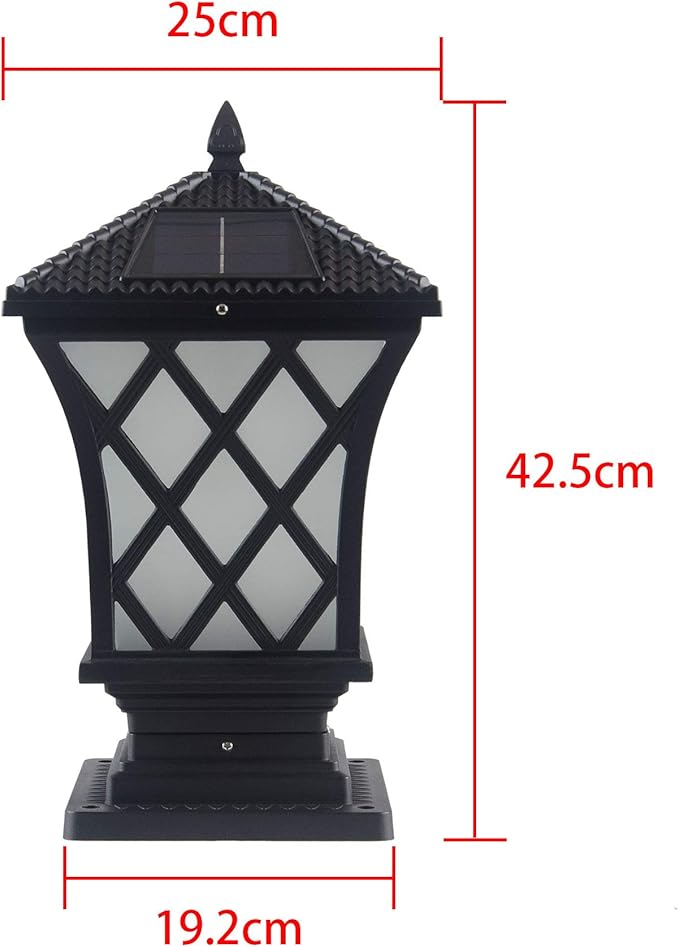 Kendal Large Outdoor Solar Powered LED Light Lamp (Black-8406)
