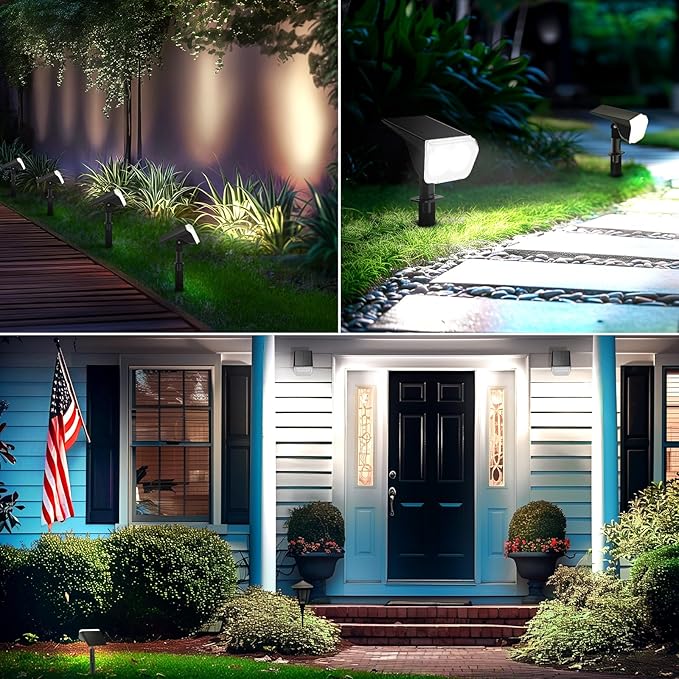 Consciot Solar Spot Lights Outdoor Waterproof, 24 LED Dusk-to-Dawn Solar Outdoor Lights, 2 in 1 Adjustable Wall | Lumora