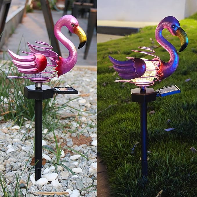 Solar Lawn Light Wrought Iron Animal Pattern, IP67 Waterproof Garden Pathway Light 44cm Warm White LED - Automatic Solar Charging, Decorative Outdoor Lighting for Lawns and Garde