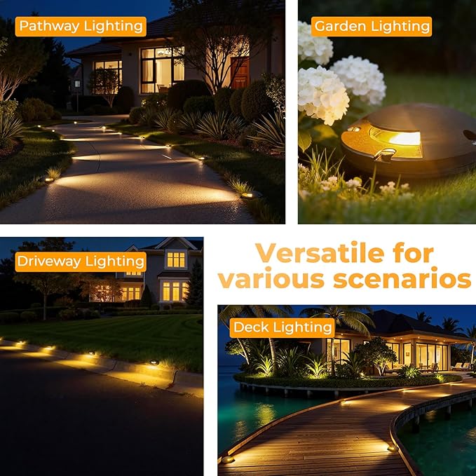 Gardencoin Brass Well Lights Outdoor 12V LED Low Voltage Landscape In Ground Light Waterproof Up Lighting Fixture, Bronze Accent Lighting Fixture Without MR16 Bulb, 12 Pack