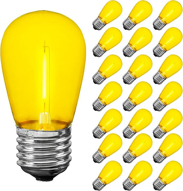 Novelty Lights Outdoor String Light Replacement Bulbs, 5 Pack S14 LED Edison Shatterproof Plastic, E26 Base | Lumora