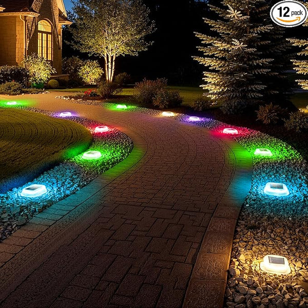 AGPTEK RGB Solar Deck Lights with Remote Control 12 Pack, One-Click Sync Group Control & 10 Light Modes & RGB | Lumora