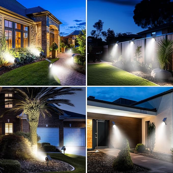 nipify 6 Pack Solar Spot Lights Outdoor Waterproof with 3 Modes, Solar Spotlight Light for Outside Yard Landscape | Lumora