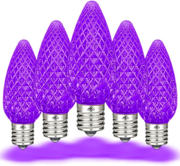 Novelty Lights 25PK C9 LED Faceted Ultra Bright Dimmable Outdoor Christmas Light Replacement Bulbs, LED Bulbs | Lumora
