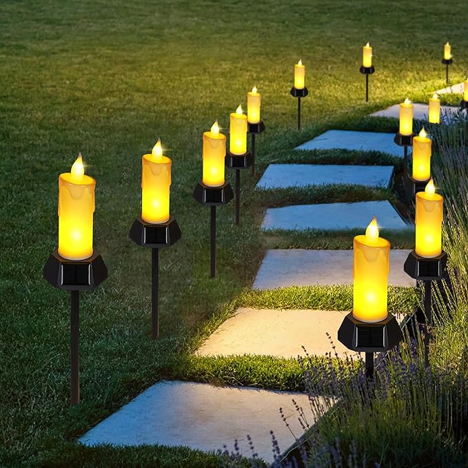 BlcTec Solar Candles Outdoor Waterproof, Realistic Flickering Flames LED Candles with IP65 High Rating Waterproof | Lumora