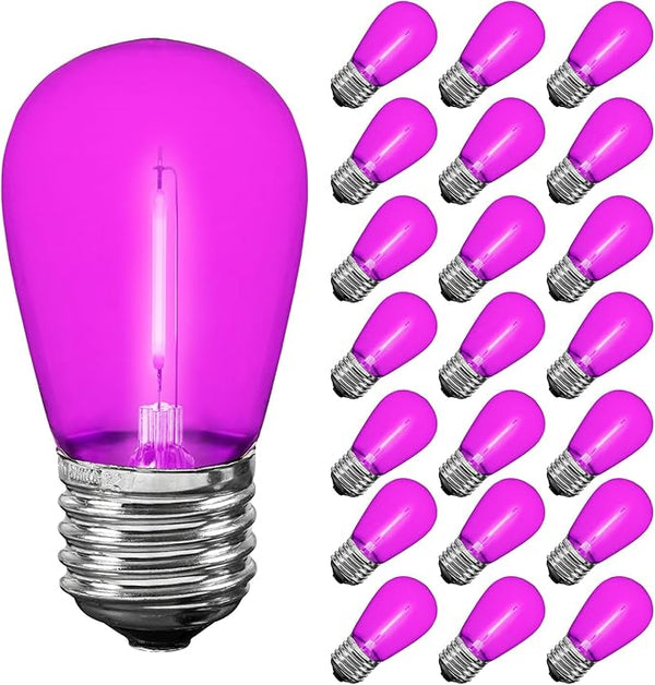 Novelty Lights Outdoor String Light Replacement Bulbs, 5 Pack S14 LED Edison Shatterproof Plastic, E26 Base | Lumora