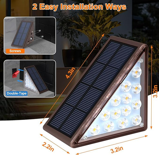 Solar Step Lights for Outside Waterproof IP67, Outdoor Stair Lights 12 Pack, Solar Stair Lights Outdoor LED Outdoor Step Lights Decor for Deck, Front Step, Patio, Garden Step