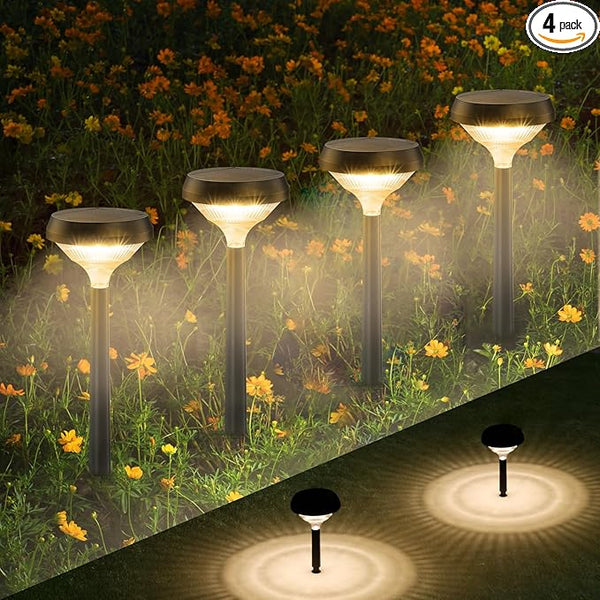 Linkind Solar Pathway Lights 4 Pack, Solar Lights Outdoor, Warm White Path Waterproof for Walkway Yard Landscape | Lumora