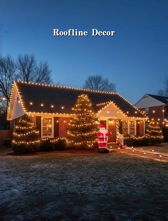 Outdoor String Lights 25 Ft G40 Patio Lights with 27 Edison Incandescent Bulbs,Weatherproof Connectable Hanging Christmas Lights for Backyard Porch Balcony Party Garden, Lawn Decor, Green Wire