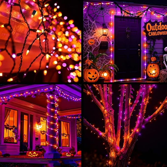 Halloween String Lights (Orange & Purple - Steady, 25FT), Mini LED String Lights, IP68 Waterproof Fairy Lights for Outdoor Indoor Holiday Party Patios Wedding Valentines Day Xmas Decor