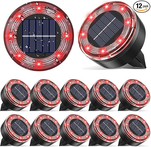 Mini Solar Ground Lights, 12 Pack Solar Lights Outdoor Waterproof, Upgraded LED Flat Landscape Lighting for Outside | Lumora