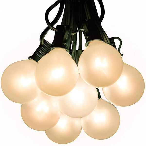 Hometown Evolution, Inc. White Pearl Outdoor Patio Globe String Lights (100 Foot, G50 White Pearl 2 Inch Bulbs | Lumora