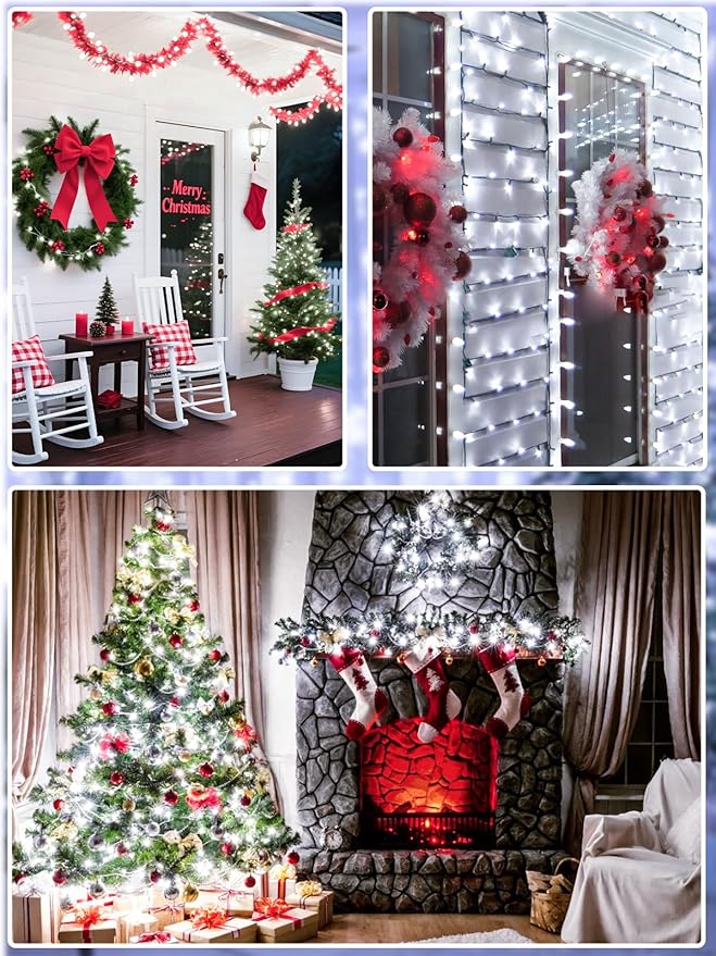 Upgraded 165FT 500 LED Christmas Outdoor Decoration Lights & Indoor, Memory Function & Timer & 8 Modes, Green Wire | Lumora