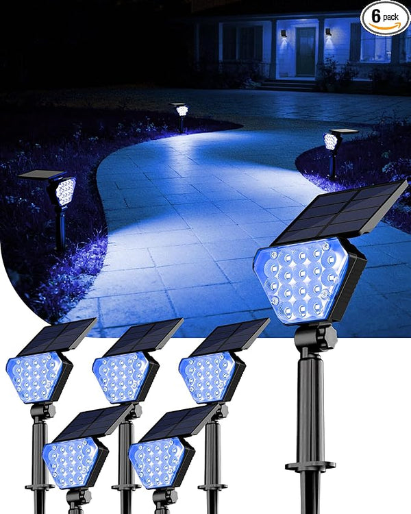T-SUN Solar Lights Outdoor Waterproof IP65, 6Pack LED Solar Spot Lights Color Changing IP65 Waterproof Smart Auto | Lumora