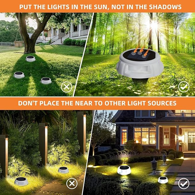 Solar Driveway Lights 4 Pack, Outdoor LED Deck Lights, Solar Powered Waterproof Outdoor Waterproof Road Markers for | Lumora