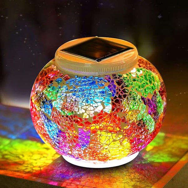 Color Changing Solar Powered Glass Ball Garden Lights,echargeable Solar Table Lights Outdoor Waterproof Solar Night | Lumora
