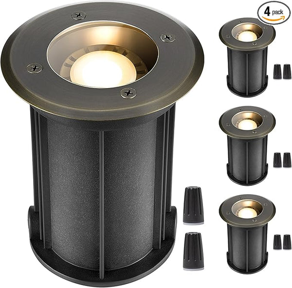Gardenreet Landscape Well Light - Brass Outdoor Ip65 Waterproof In-Ground Lighting, 12V Wired LED Low Voltage | Lumora