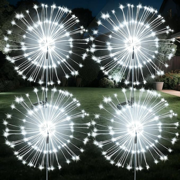 JJGoo Solar Firework Lights, 4 Pack 120 LEDs 2 Lighting Modes Solar Garden Lights Outdoor Waterproof for Yard Patio | Lumora