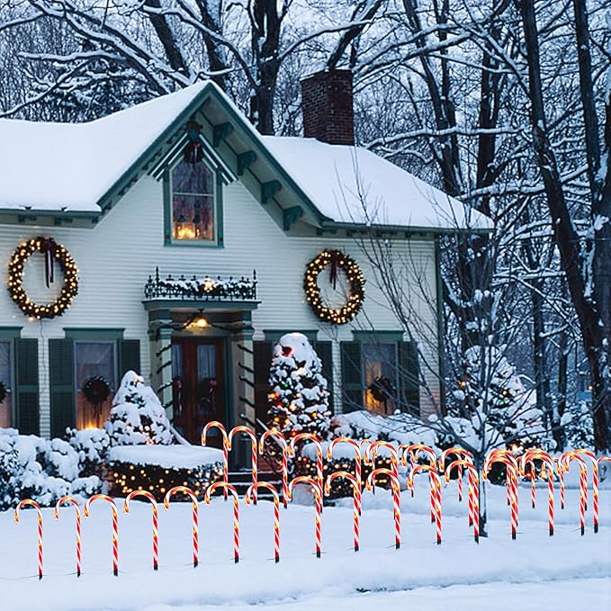 24 Pcs Replacement Stakes for Christmas Candy Cane Lights Outdoor, Pathway Markers Lights Spike Replacer for Pathway Lights Accessories (0.68'*6.05')
