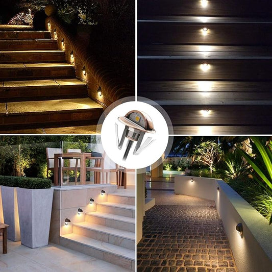LED Deck Stair Lighting Kit, Low Voltage Patio Deck Lamp IP65 Φ1.38 Indoor Outdoor Wood Recessed Yard Garden Patio Step Landscape Pathway Decor Lights, Bronze (Warm White, Pack of 10)