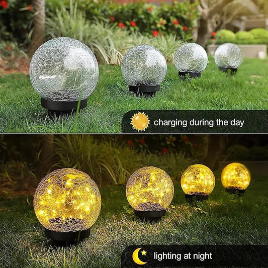 Solar Lights, Outdoor Waterproof, Spherical, Suitable for Yard, Terrace, Path, Lawn, Party, Garden, Landscape Lighting, Creative Birthday Gift, 2 Pack (5.5 Inch (Warm Light))