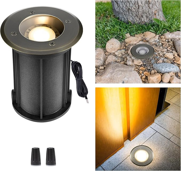 Gardenreet Brass Well Light - LED 12V Ip65 Waterproof Outdoor In-Ground Landscape Lighting, Low Voltage Replaceable | Lumora
