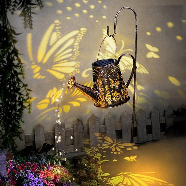 Solar Watering Can with Lights Outdoor,Hanging Solar Lantern,Metal Waterproof Garden Lights Decorations Gift for | Lumora