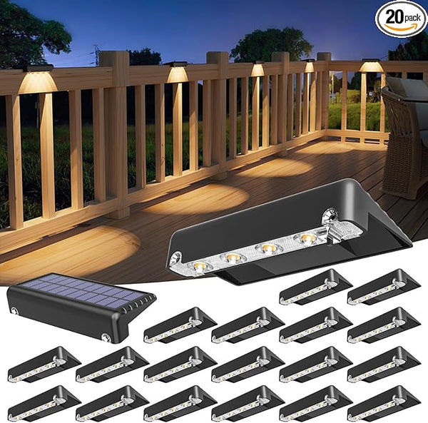 VOLISUN Solar Deck Lights 20 Pack, Warm White Glow LED Large Size Lamp, IP65 Waterproof Step Lights Outdoor for | Lumora