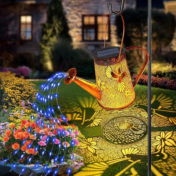 Solar Watering Can Lights, Hummingbird Gifts for Women Mom Grandma Birthday, Waterproof Outdoor Garden Decor Large | Lumora