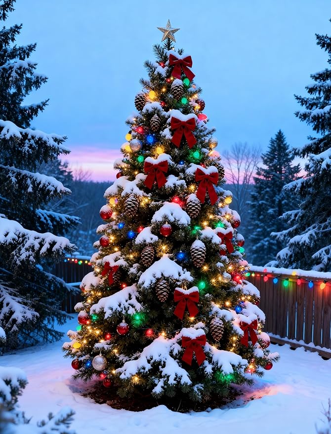 C7 Multicolor Christmas Lights 25Ft C7 Christmas String Lights Outdoor with 27 Incandescent Light Bulbs, Multicolor String Lights for Xmas Tree Decor Patio, 5 Watt E12 Candelabra Base