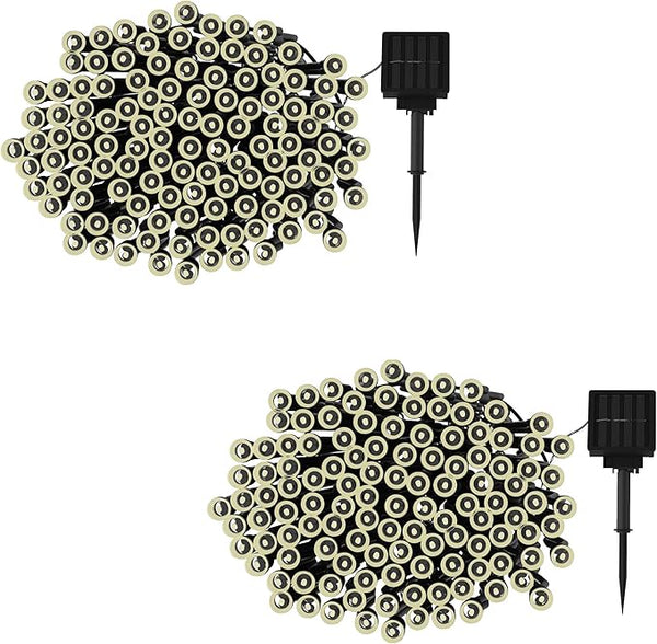 Pure Garden Solar Powered Outdoor String Lights - 200 LED Fairy Lights with Eight Light Modes - for Patio | Lumora