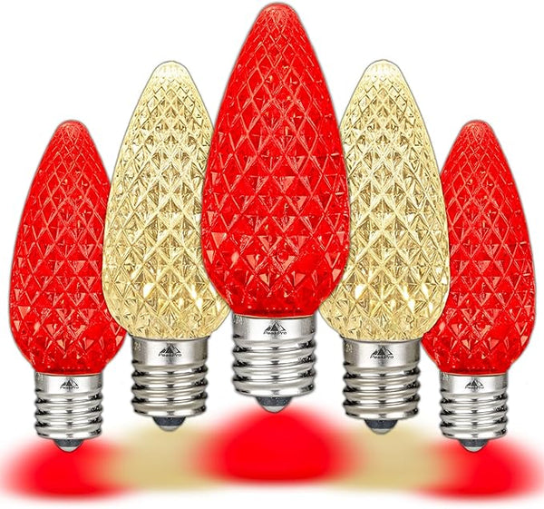 Novelty Lights 25PK C9 LED Faceted Ultra Bright Dimmable Outdoor Christmas Replacement Bulbs, Led Bulbs, Outdoor | Lumora