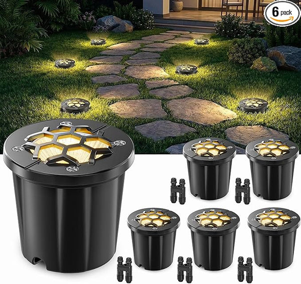 HIBOITEC Low Voltage Landscape Lighting 12-24V 12W LED Outdoor In-Ground IP67 Waterproof Well Lights 3000K Warm | Lumora