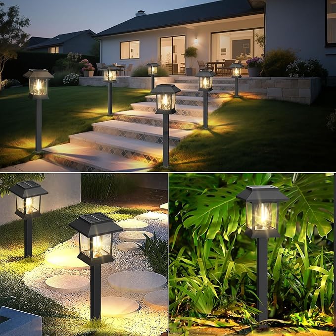 10 Pack Solar Lights for Outside Walkway Pathway Driveway Outdoor Waterproof Led Landscape Lighting for Garden Yard | Lumora