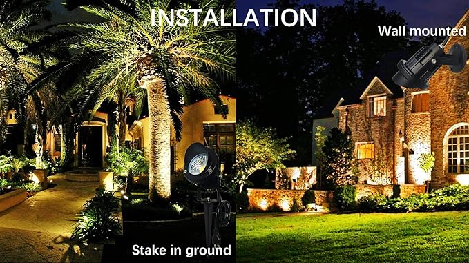 LED Outdoor Spotlight Flag Light 120V 10W Waterproof Spot Lights for Yard Flagpole House Tree Plug in Christmas | Lumora