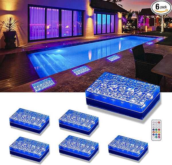 Solar Driveway Lights Color Changing, 6x9 Inch Solar Paver Light, Heavy Duty IP67 Waterproof Recessed Brick LED | Lumora