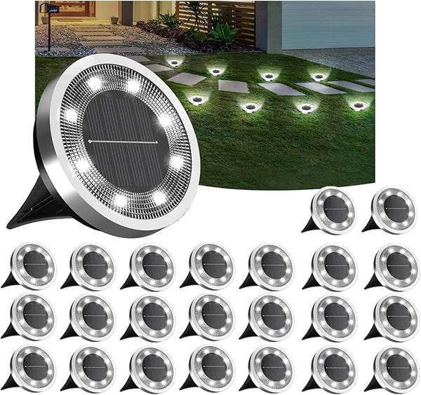 INCX Solar Ground Lights, 24 Pack Solars Light Outdoor Waterproof, Solar Garden Lights Landscape Lighting for Patio | Lumora