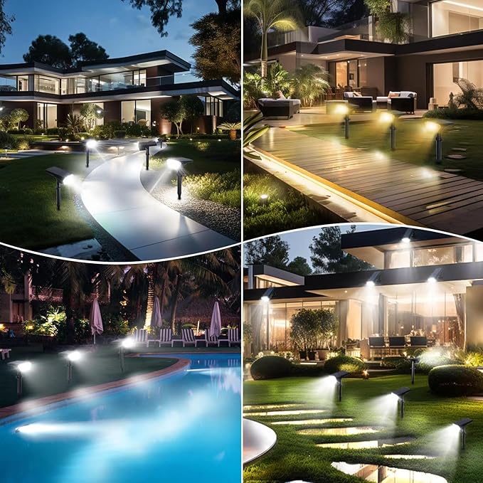 10 Pack Solar Spot Lights Outdoor,Auto On/Off Solar Lights Outdoor Waterproof IP65,2-in-1 Solar Powered Outdoor | Lumora