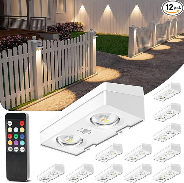 VOLISUN Solar Fence Lights with Remote Control, 50 Lumen LED Fence Lights Solar Powered, IP65 - Outdoor Path Light | Lumora