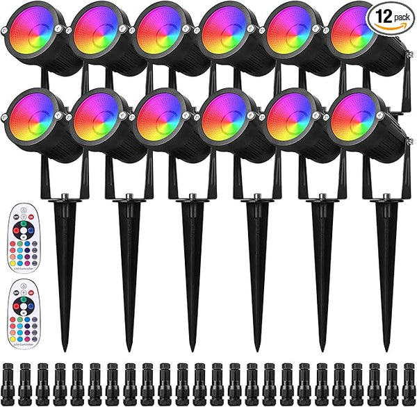 Halloween Christmas Spotlight Outdoor,10W RGBW Led Landscape lighting,Low Voltage Color Changing Landscape | Lumora