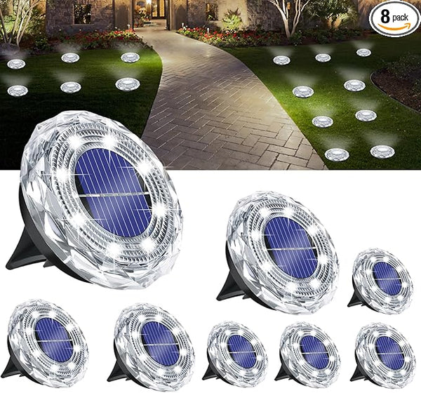 Solar Ground Light Outdoor 8 Pack Mini Solar Grounf Lights Waterproof Landscape Lighting Solar Powered Pathway | Lumora