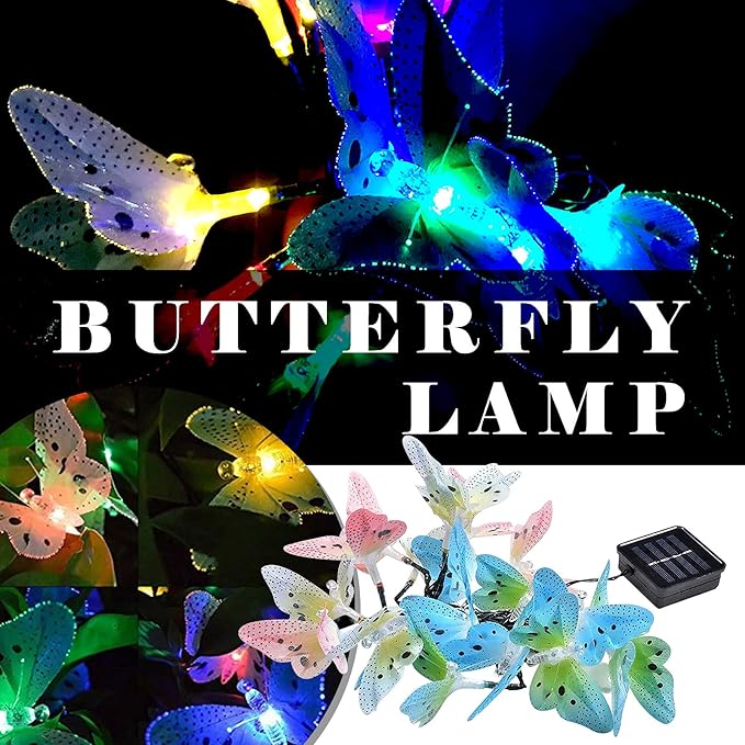 Solar Outdoor Lights, Garden Lights, 12 LED Butterfly Decorative Lights for Fence, Yard, Pathways, Solar Spot Lights Outdoor, Security Lights, Outdoor Lamp, Cute Stuff