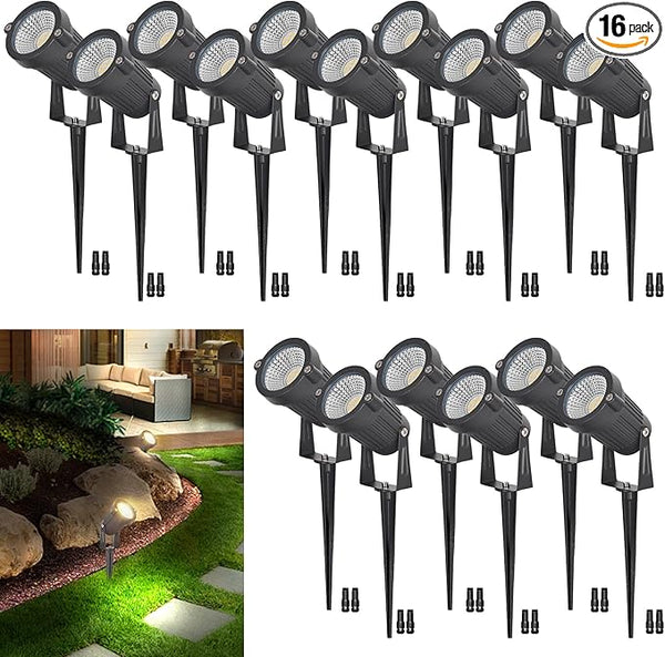 12W Low Voltage Landscape Lights LED Landscape Lighting with Connectors and Spike Stand, 12V 24V Outdoor Spotlights | Lumora