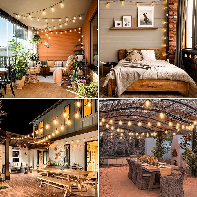 litogo 236FT Outdoor Edison Lights with Dimmer Timer & Memory Function, Waterproof Patio Lights for Yard Garden | Lumora