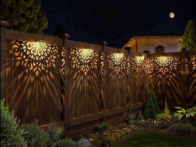 Solar Fence Lights 6 Pack Solar Step Lights Outdoor Waterproof LED Solar Powered Wall Lights Outdoor Decorations | Lumora