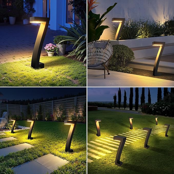 WdtPro Solar Lights Outdoor Pathway Lights, 4 Pack Upgraded Bright LED Outdoor Solar Light for Outside, IP65 Waterproof Solar Garden Light for Yard, Driveway, Walkway, Landscape, Patio Decor