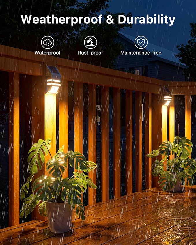 Solar Powered Motion Sensor Lights for Outside Waterproof 8 Pack Bundle, 4 Pack Cool White Solar Security Lights & | Lumora