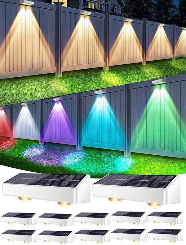 Brizled 12 Pack Outdoor Solar Fence Lights, 11 Modes & 9 Colors Color Changing Fence Solar Lights Waterproof IP65 | Lumora
