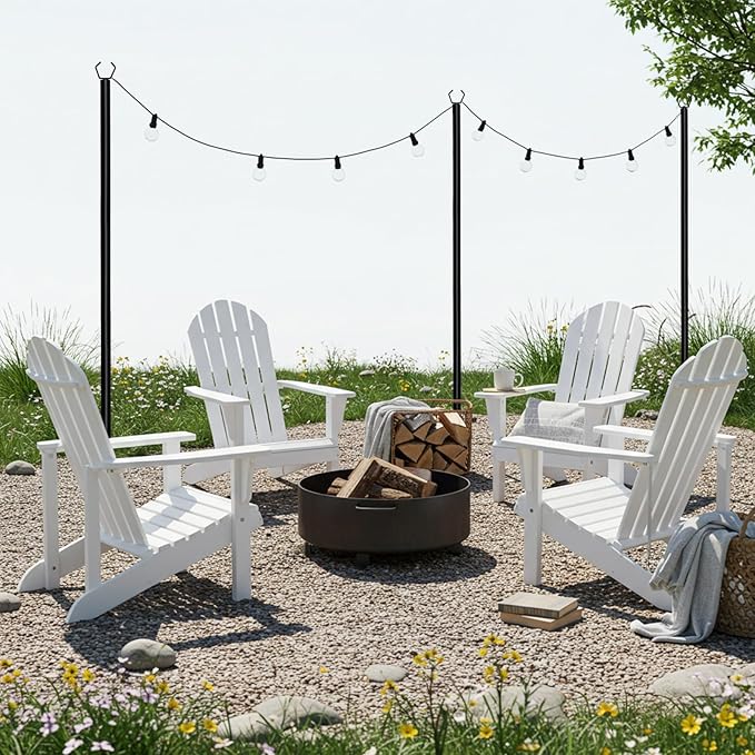 6 Pack String Light Poles for Outdoor, 10 ft Outside String Light Pole Hanging Party Wedding Decorations for Lawn | Lumora